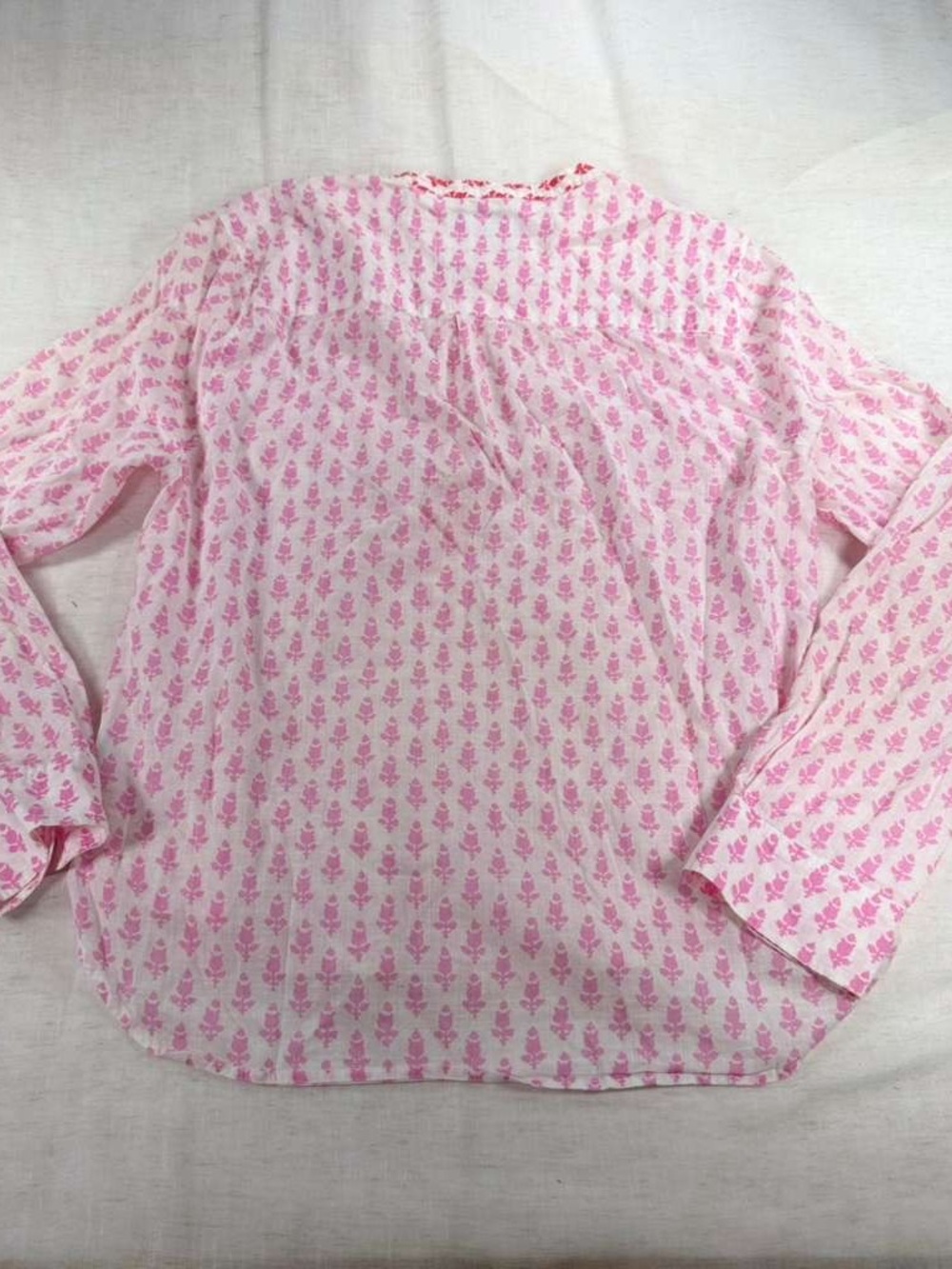 J.Crew Women’s Pink Printed Button-Front Long Sleeve Top - Picture 5 of 5